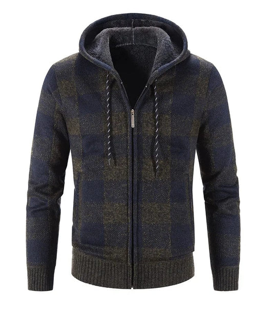 LP | Maglia con cappuccio con motivo a quadri e maniche lunghe