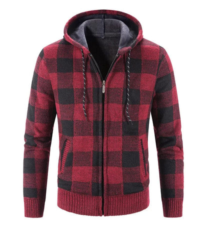 LP | Maglia con cappuccio con motivo a quadri e maniche lunghe