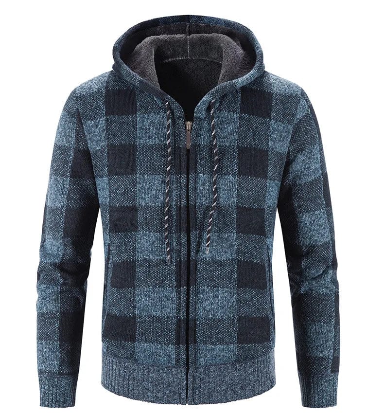 LP | Maglia con cappuccio con motivo a quadri e maniche lunghe