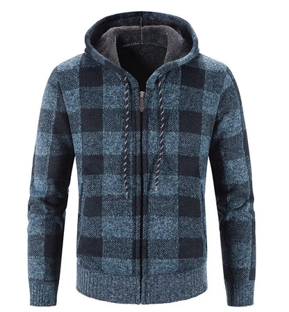 LP | Maglia con cappuccio con motivo a quadri e maniche lunghe