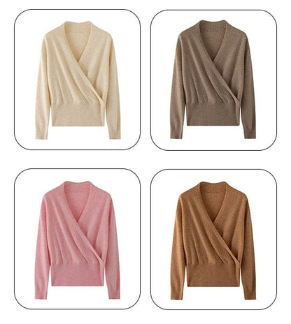 LP | Maglia in cachemire con scollo a V a croce