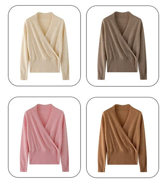 LP | Maglia in cachemire con scollo a V a croce