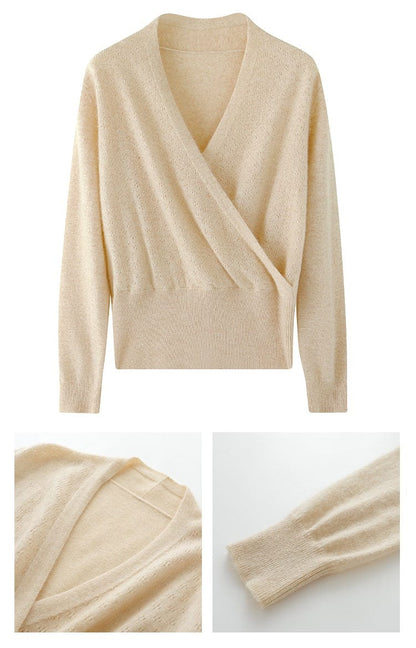 LP | Maglia in cachemire con scollo a V a croce