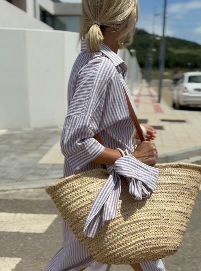 ER | Abito camicia classica a righe