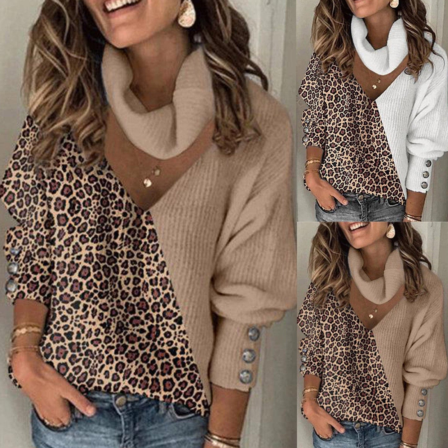 LP | Maglia patchwork con stampa leopardo 2024