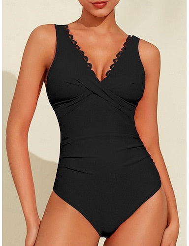 Contrast Color Onepiece Swimsuit