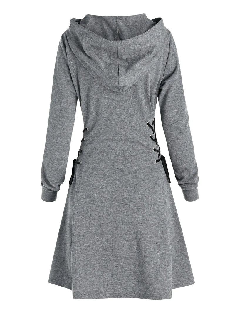 ER | Abito midi con cappuccio casual-chic