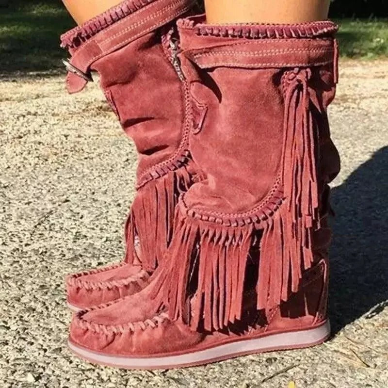 ER | Stivali western con frange boho