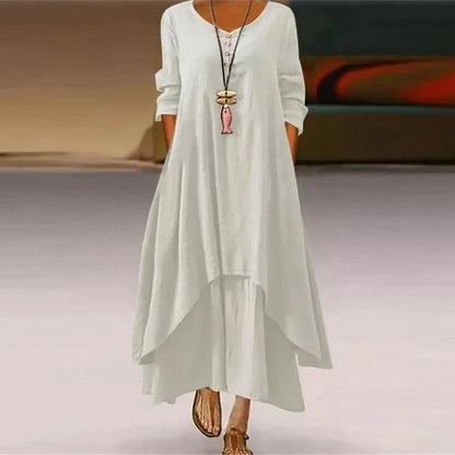 ER | Abito midi fluido multistrato