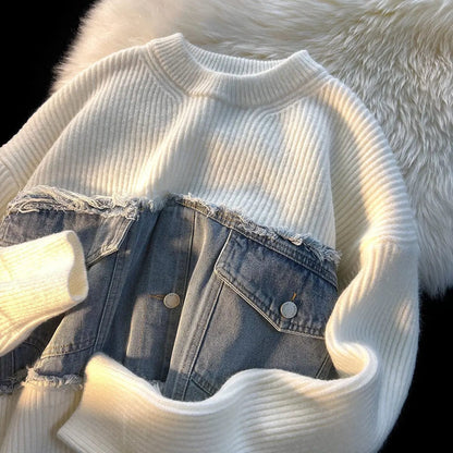 LP | Maglia in denim patchwork