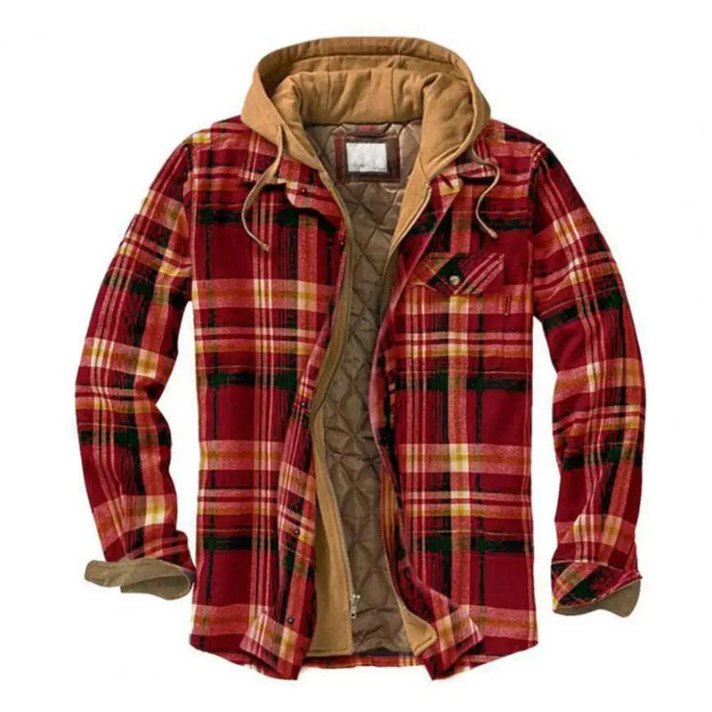ER | Giacca camicia con cappuccio in flanella di cotone