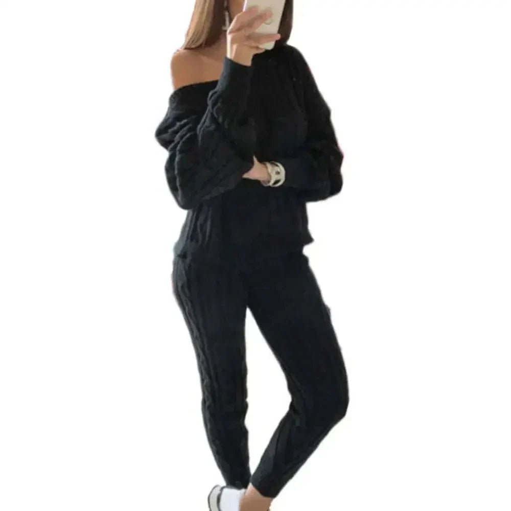 LP | MW -Abito donna 2 pezzi in maglia lunga con maglione spesso