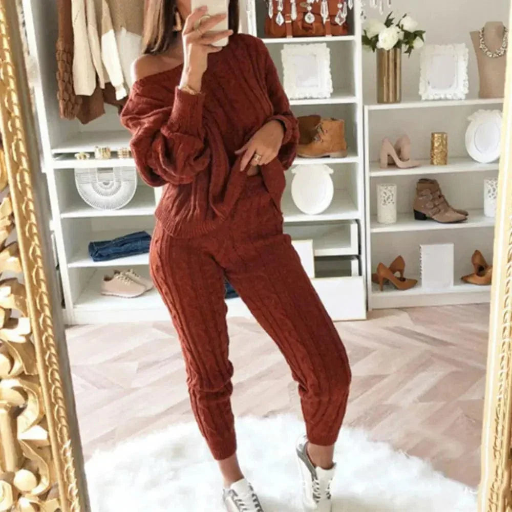 LP | MW -Abito donna 2 pezzi in maglia lunga con maglione spesso