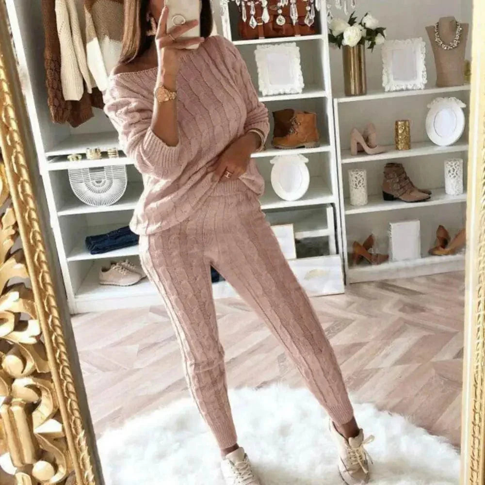 LP | MW -Abito donna 2 pezzi in maglia lunga con maglione spesso