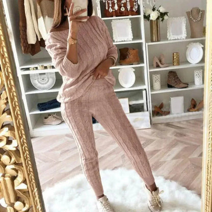 LP | MW -Abito donna 2 pezzi in maglia lunga con maglione spesso