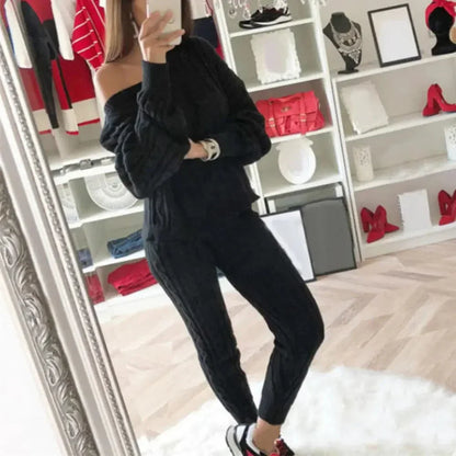 LP | MW -Abito donna 2 pezzi in maglia lunga con maglione spesso