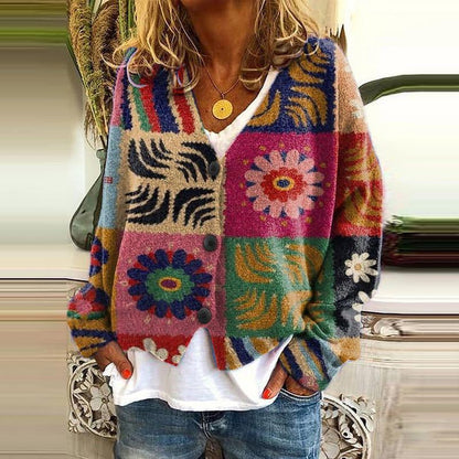 KS | Cardigan stampato con abbottonatura