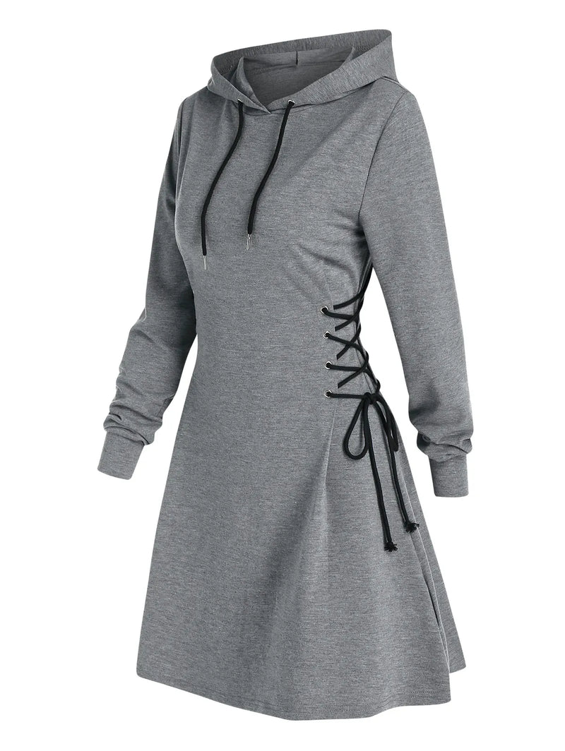 ER | Abito midi con cappuccio casual-chic