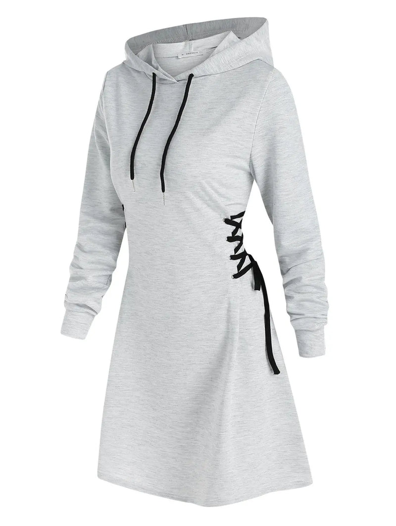 ER | Abito midi con cappuccio casual-chic