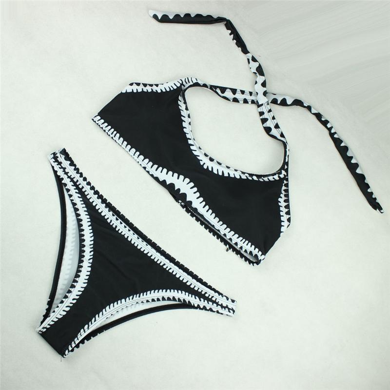 Delia® | Black and White Bandeau Bikini