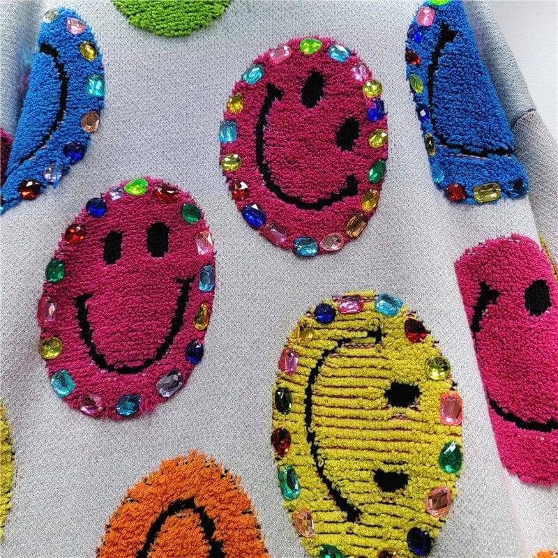 LP | Maglia con ricamo cartoon, maglia alla moda