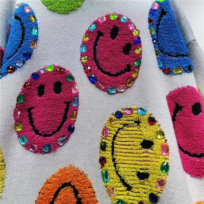 LP | Maglia con ricamo cartoon, maglia alla moda