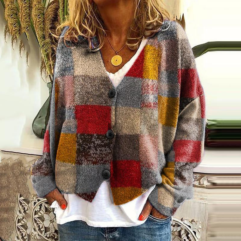 KS | Cardigan stampato con abbottonatura