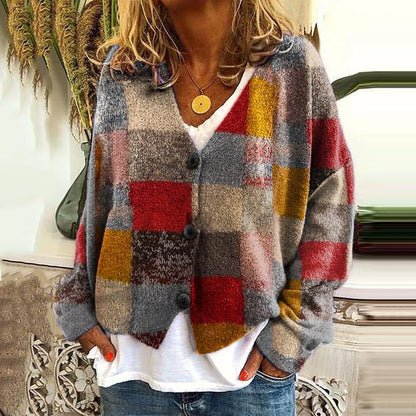 KS | Cardigan stampato con abbottonatura